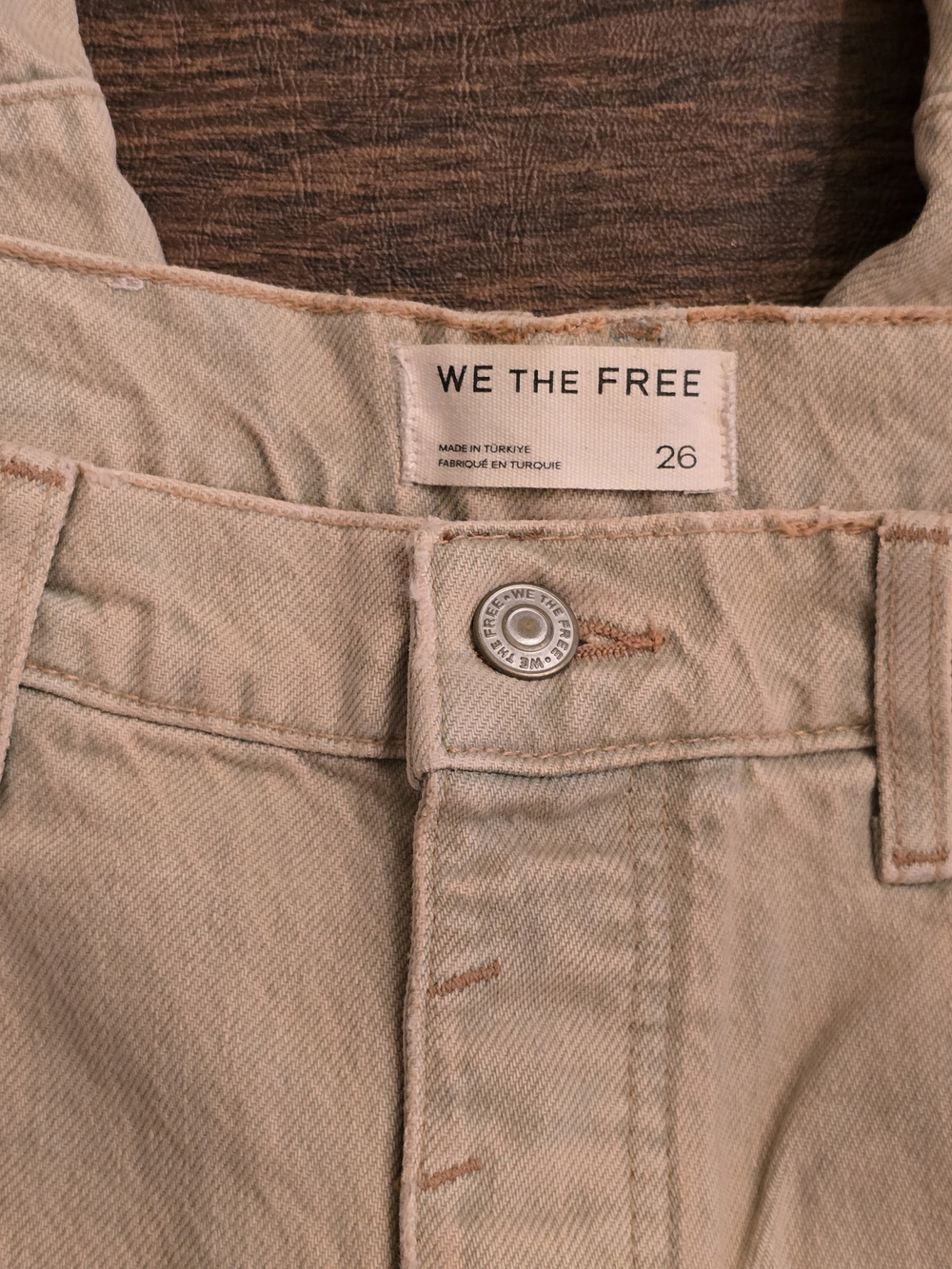 NWOT We The Free Tan Denim Barrel Jeans 26 - Picture 5 of 5